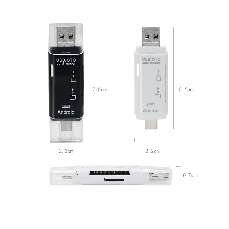 D-178 Card Reader Otg Micro Usb 2.0 3 In 1 Tipe C Kecepatan Tinggi