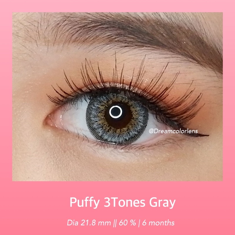 Softlens Puffy 3 Tones Gray / Brown / Blue / Abu / Coklat / Biru Normal Minus Beda Minus