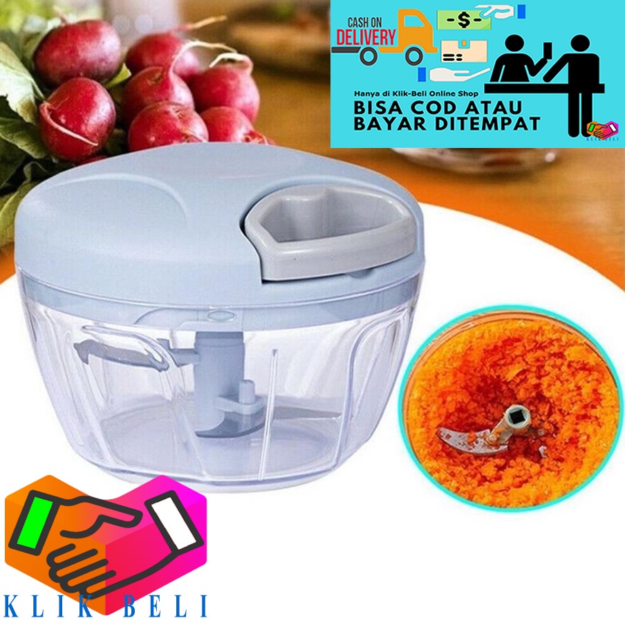 Inbodi Speedy Chopper Blender Tangan Tarik Manual Perajang Serbaguna Kapsul Cutter 3 Mata Pisau Alat Pencacah Portable Capsule Bumbu Dapur