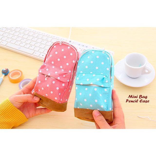 

TERBARU MINI BAG / PENCIL CASE POLKA (ADA CANTOLANNYA, BISA DICANTOL KE TAS) MURAH/SALE