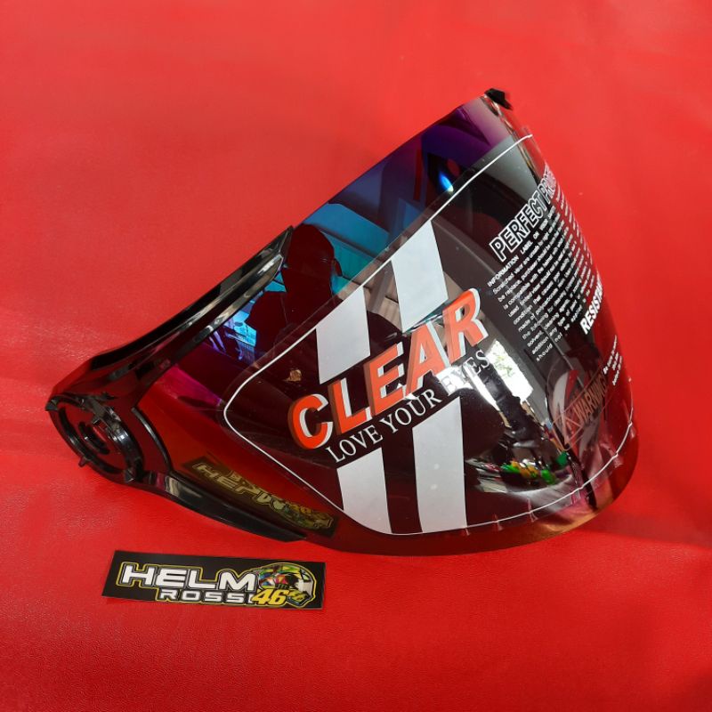 Visor NHK GLADIATOR REVENTOR Clear Bening Rainbow Pelangi merk CLEAR Anti Pecah Anti Silau Helm NHK GLADIATOR