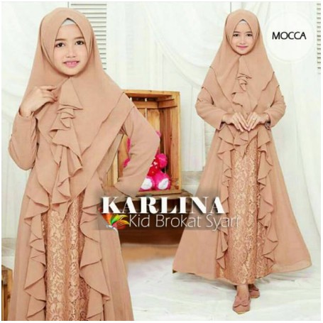 Termurah Gamis Anak Perempuan Modern Terbaru Mikka 2020 | Khai ZJ473 Ags Adonia Batik Kids Maxi Syar