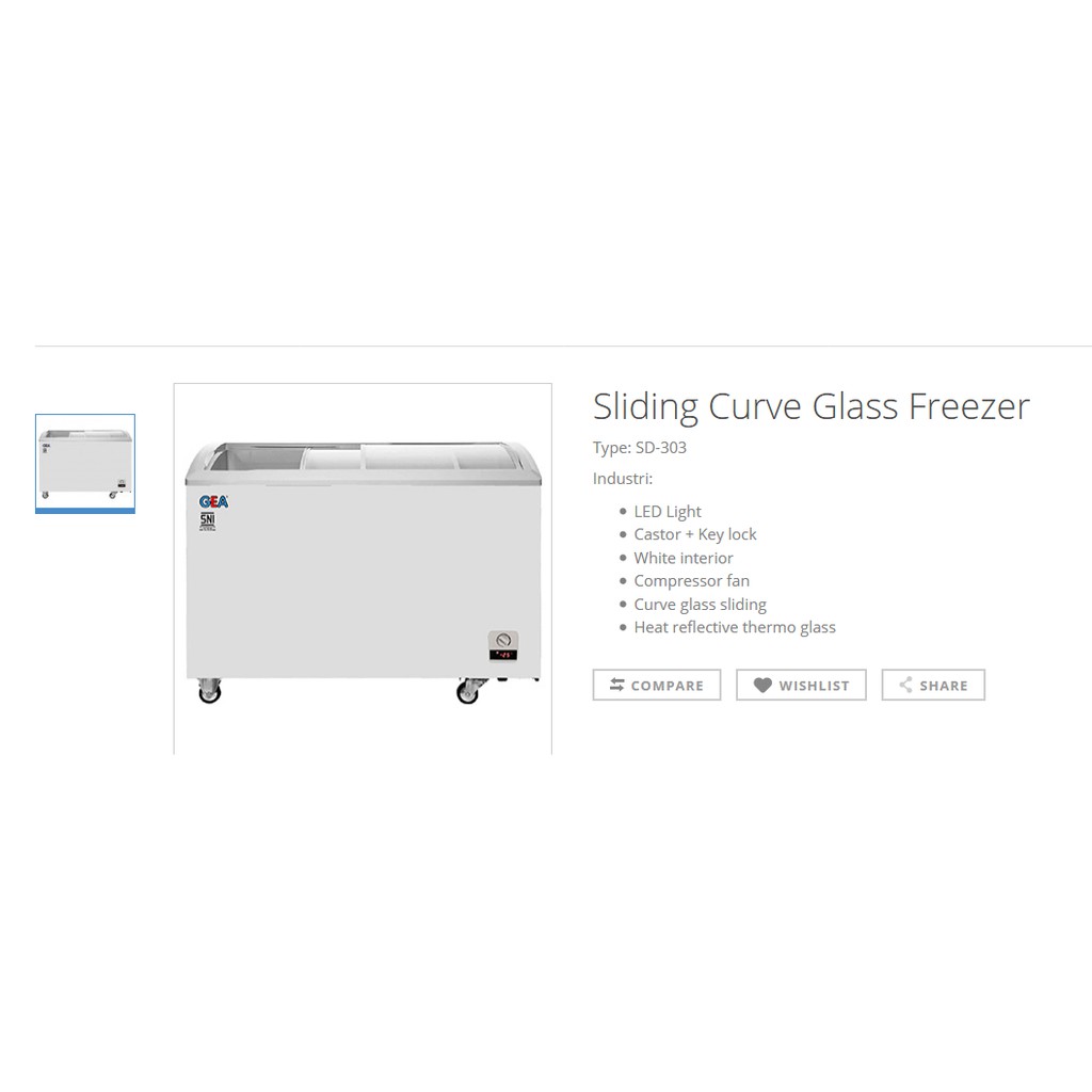 GEA SD 303 CHEST FREEZER BOX SD303 303 LITER LEMARI PEMBEKU SLIDING