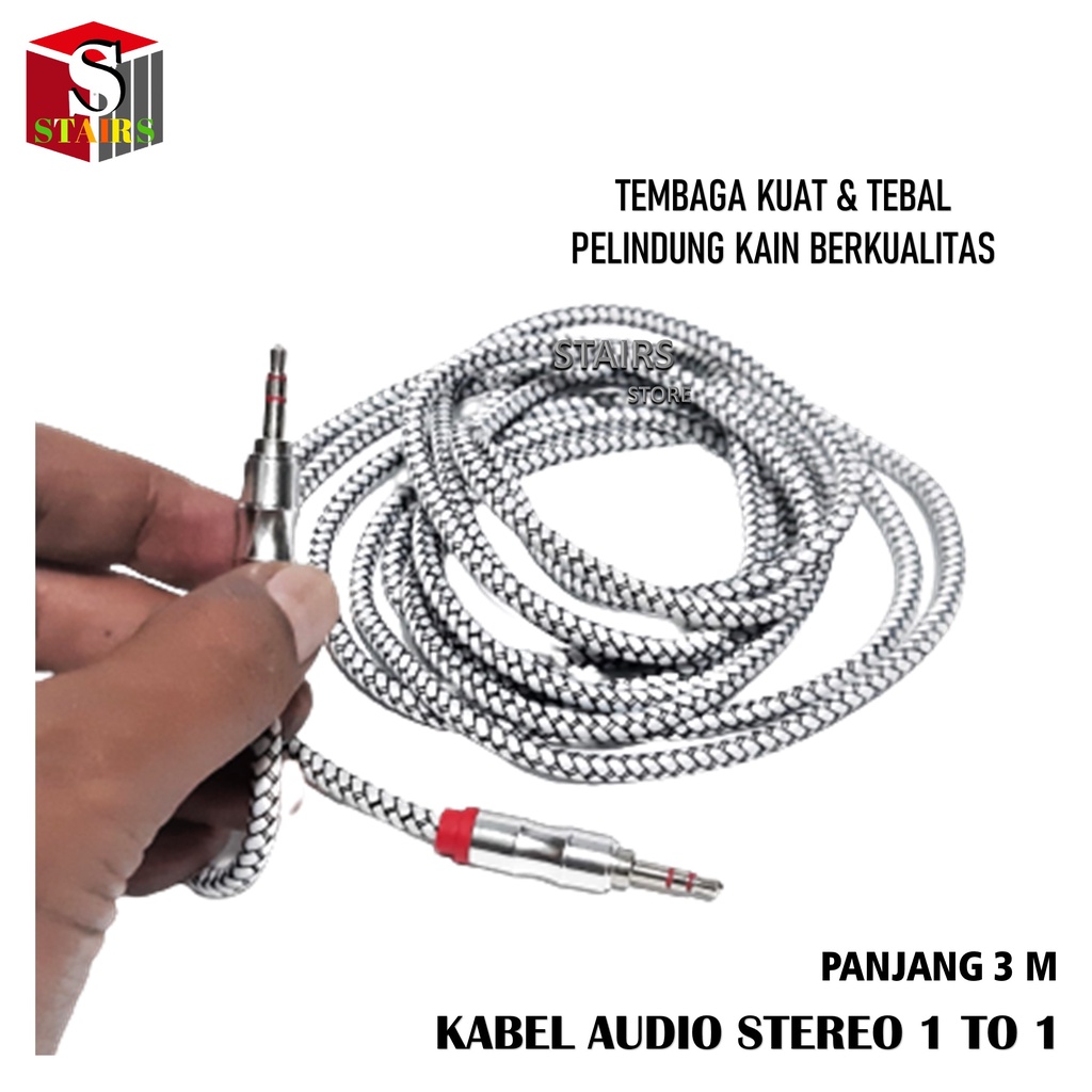 Kabel Audio 1.1 Kabel Tembaga Tebal Material Bahan Port STEEL Panjang 1.5 Meter warna Random