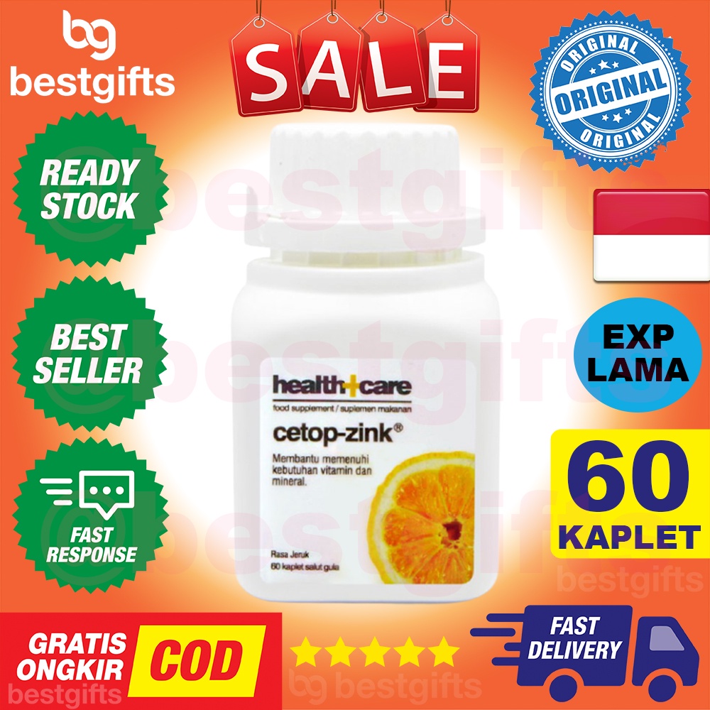 HEALTH CARE CETOP ZINK MULTIVITAMIN MULTI VITAMIN ZINC PICOLINATE C KEKEBALAN IMUN TUBUH 60 KAPLET