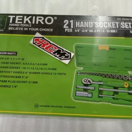 KUNCI SOK SOCK SOCKET SET TEKIRO HANDSOCKET HAND SOKET SET KIT 21PCS 21 PCS ORI ORIGINAL TEKIRO ASLI