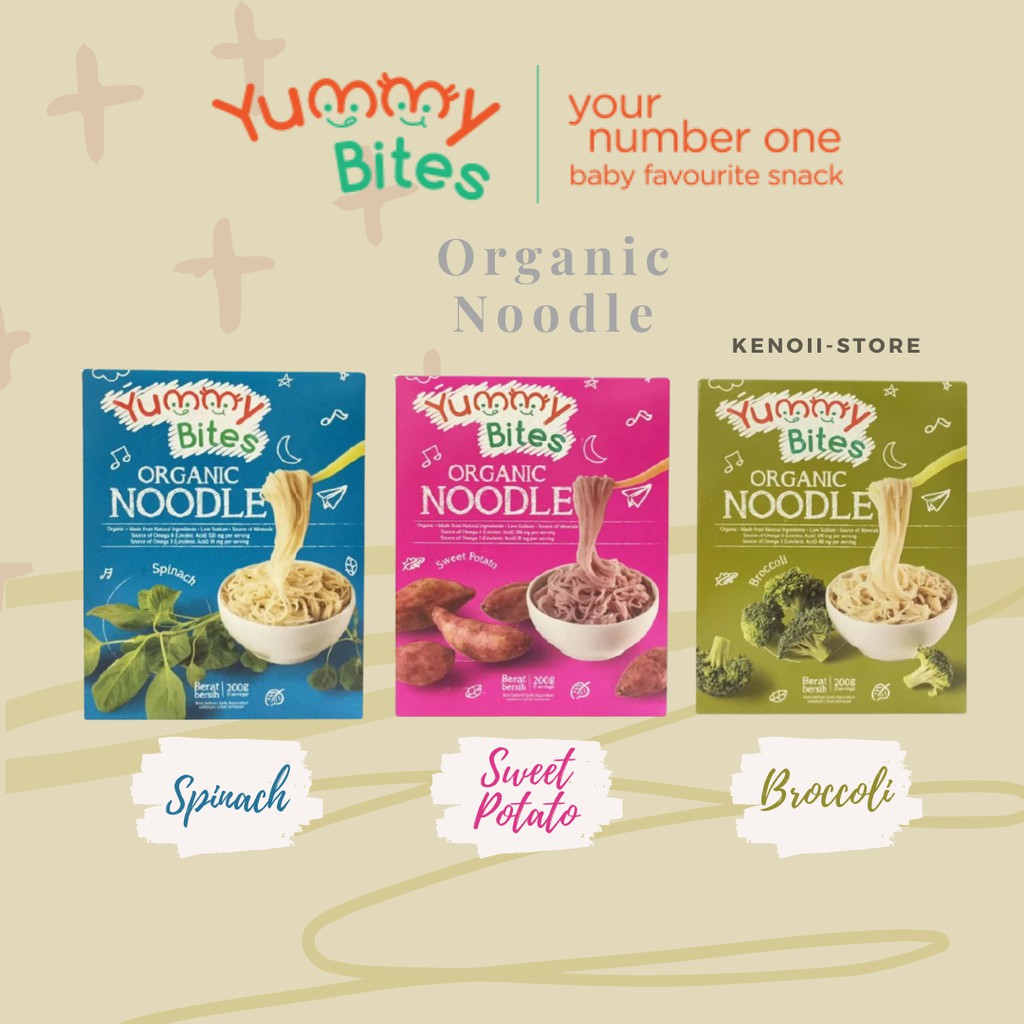 

Yummy Bites Organic Noodle / Mie Bayi Organik / MPASI / Mi 200gr - Sweet Potato