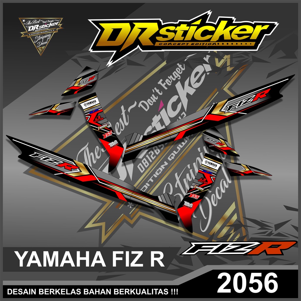 2056 Sticker Striping Fizr - Striping Variasi Yamaha FizR Desain Racing