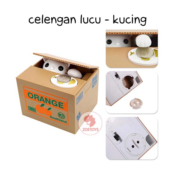 Zoetoys Celengan Lucu | Steal Money Cat Piggy Bank Kucing Cat Panda Piggy Bank Steal Money Ocelot Remover