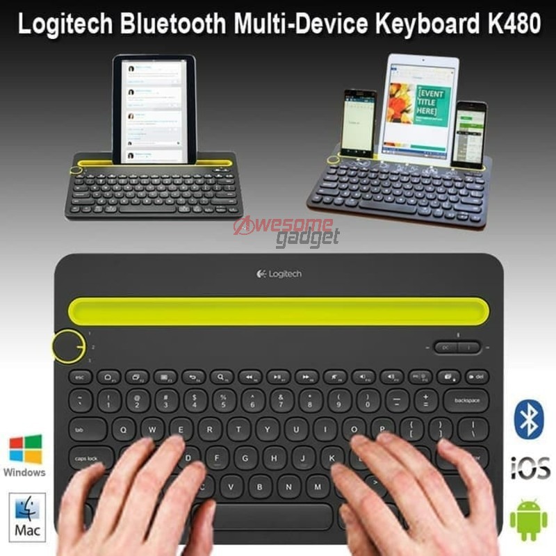 Logitech K480 Bluetooth Multi Device Keyboard Android Ios Mac Windows