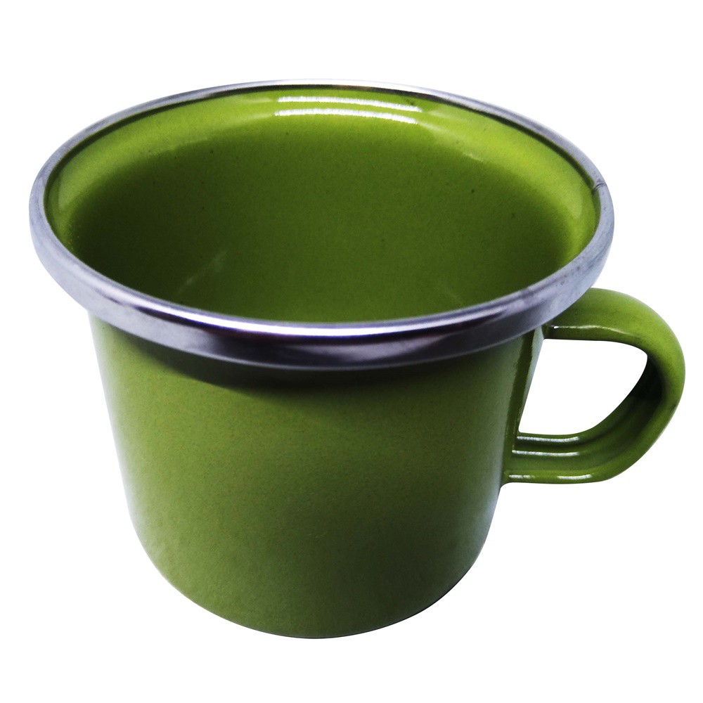 Mug Gelas Enamel Unik 6 cm - Gelas Warna Hijau / Gelas Enamel / Gelas Unik / Mug Unik