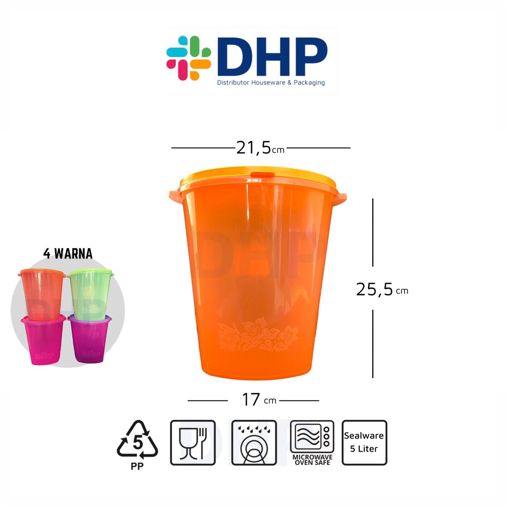 Toples Sealware 5 Liter (D=20cm) Plastik Besar Tempat Kerupuk Peyek Bulat