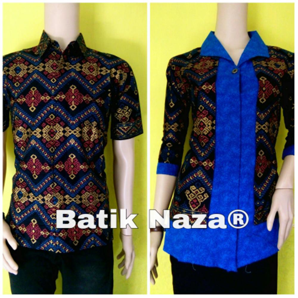 Dijual Batik Couple PRD Wajik Biru Dongker Murah