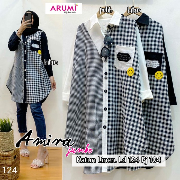 Baju Atasan Wanita Blouse Muslim New Amira Jumbo Tunik Q