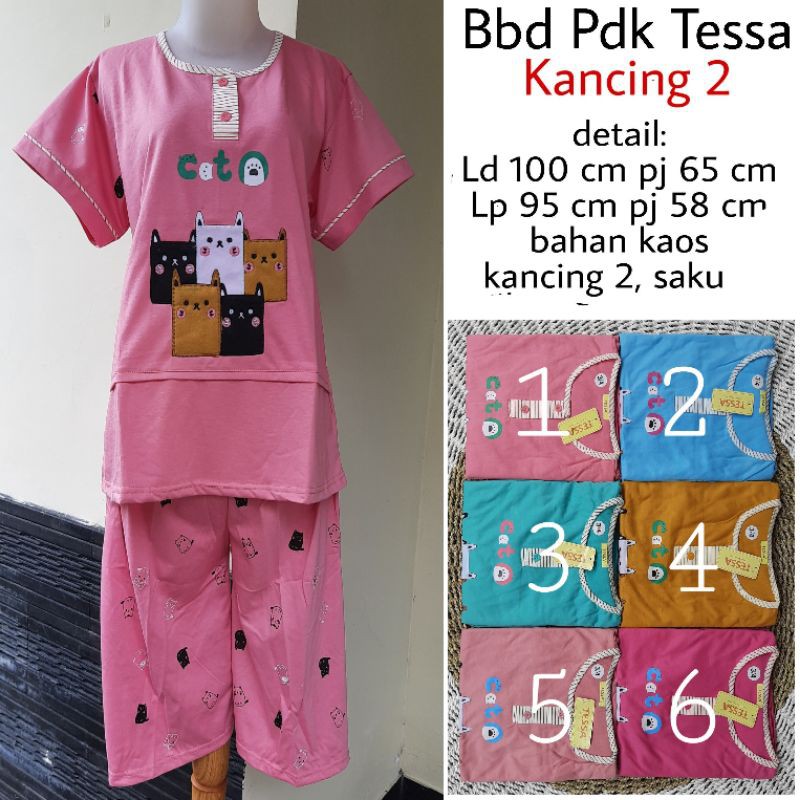 Setelan Baju Tidur Wanita Tessa Pendek Kancing 2 Shopee Indonesia