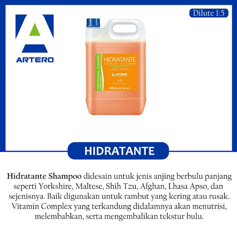 Artero Hidratante Shampo 5Ltr / Shampo Artero Bulu Panjang