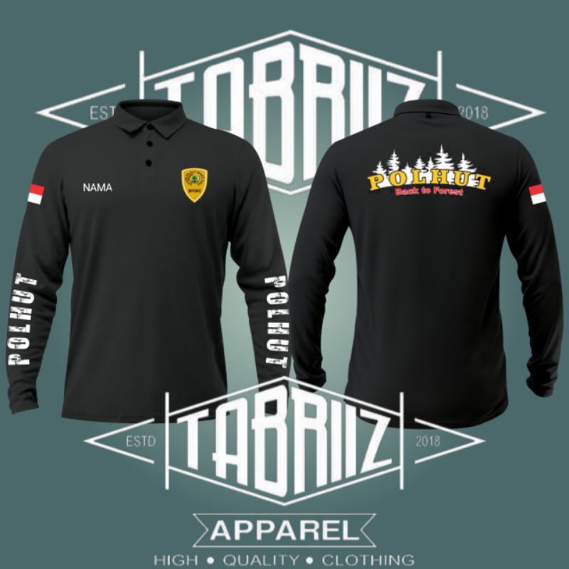 t-shirt kaos kerah POLO POLHUT LENGAN PANJANG