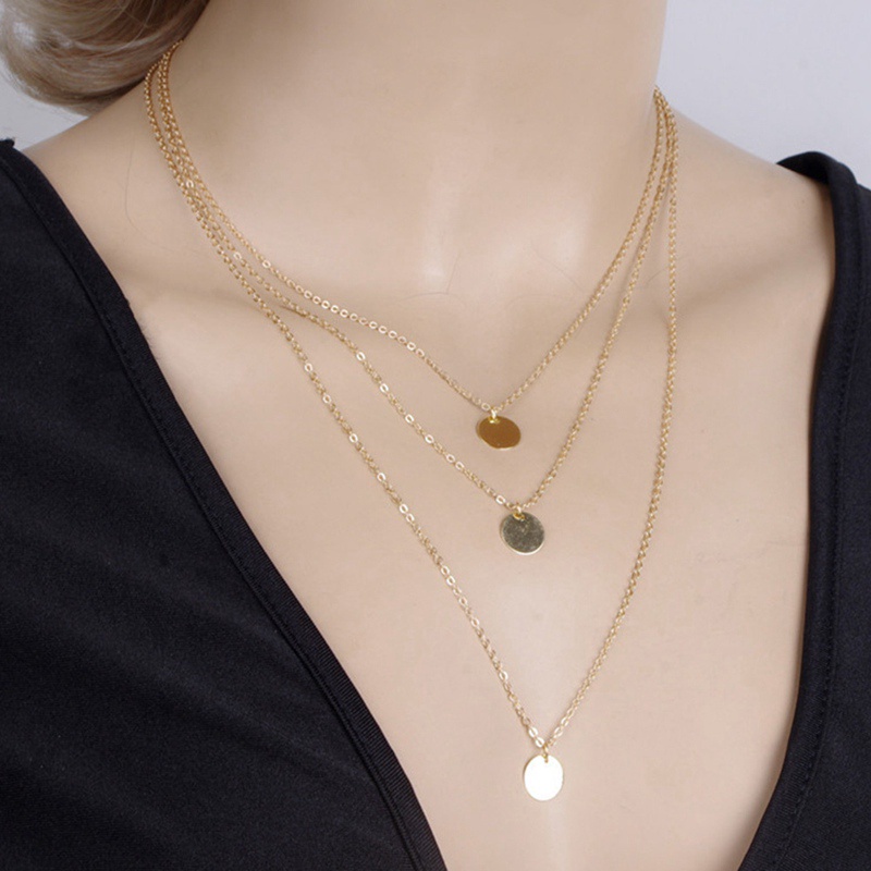 Long Pendant Necklace Round Avatar Geometric Women Statement Party Jewelry Gifts