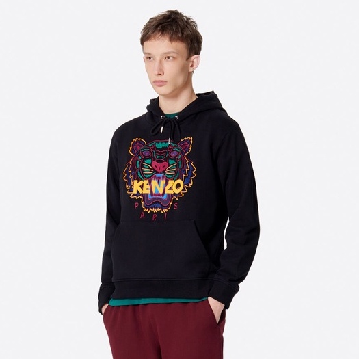 KENZO/Takada Kenzo Musim Semi Musim Gugur Musim Dingin Baru Bordir Kepala Harimau Sweater Berkerudun