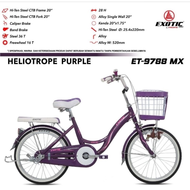 Sepeda Keranjang Mini  20 Inch  ET 9788 MX EXOTIC