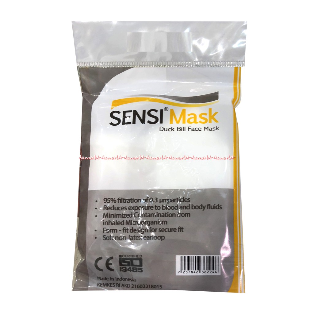 Sensi Mask Duck Ball Masker Mulut Warna Putih 6pcs