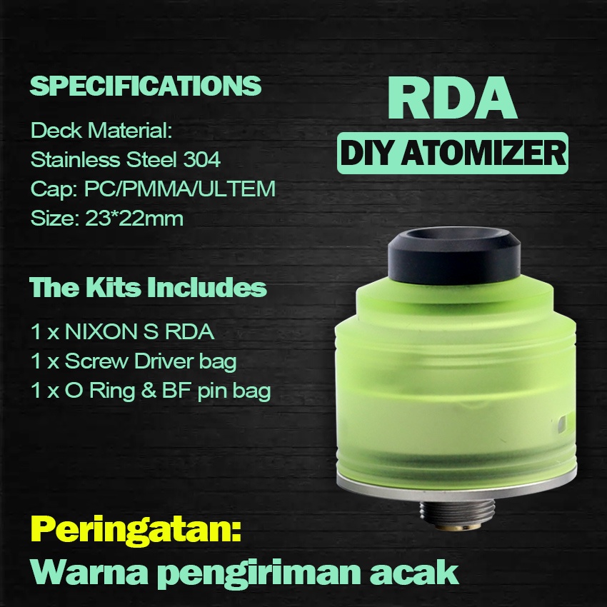 News Rda Vapoor Atomizer NIXONS 21X23 MM Termurah jakarta olshop