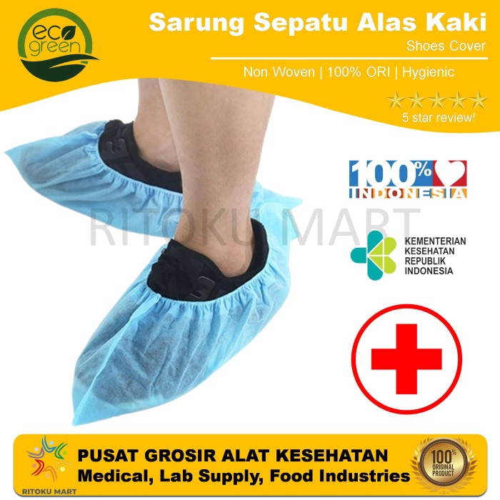 Shoes COVER Shoe cover DISPOSABLE / SARUNG SEPATU NON WOVEN ECOGREEN 100 PCS
