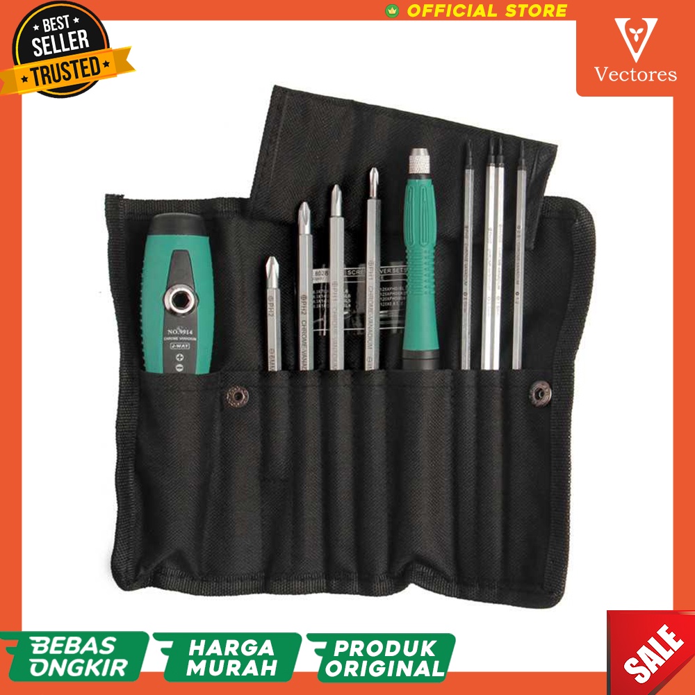 [ORIGINAL] Alat Obeng Set Kit Reparasi Multifungsi Screwdriver 10in1