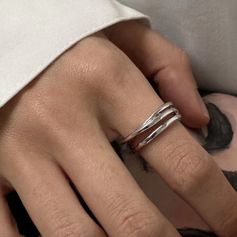 Cincin Model Terbuka Dapat Disesuaikan Gaya Retro Korea Untuk Wanita