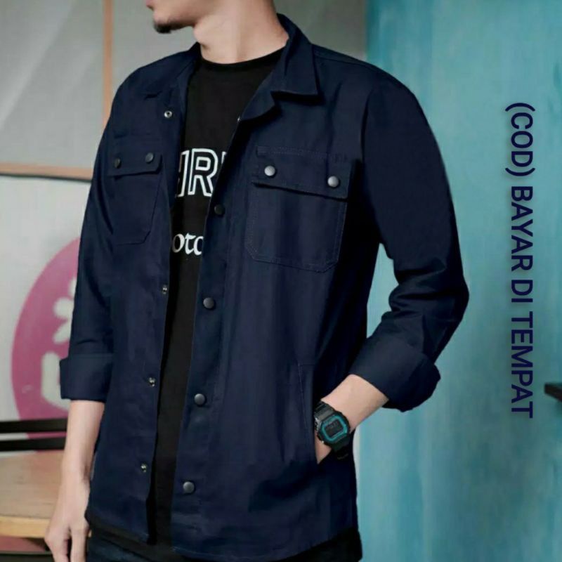 JAKET SEMI PARKA JAKET TRUCKER CASUAL JAKET TRUCKER PARKA PRIA M-L-XL-XXL