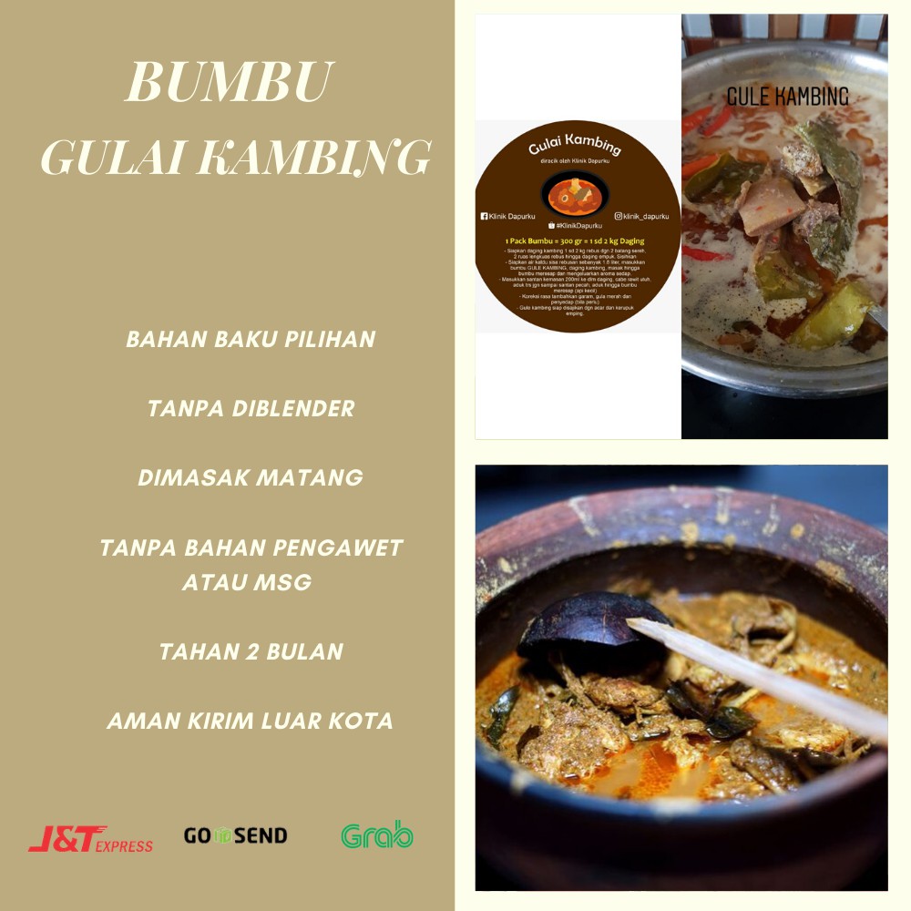 Bumbu Gulai Kambing Bumbu Instan Untuk Daging 1kg Bumbu Praktis Tanpa Pengawet Shopee Indonesia