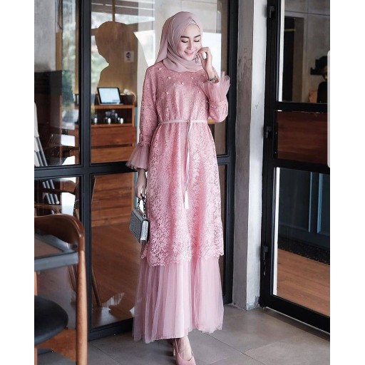 Humaira Dress / Agnia Maxi Brokat / Gamis Larky Kebaya Terlaris / Brukat Kondangan