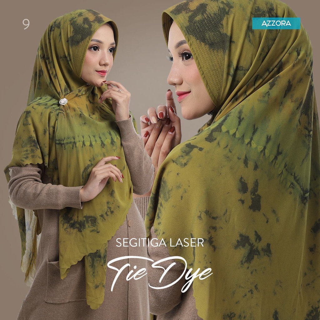 Hijab - Segitiga Instan Laser Tiedye Big Size By Azzora