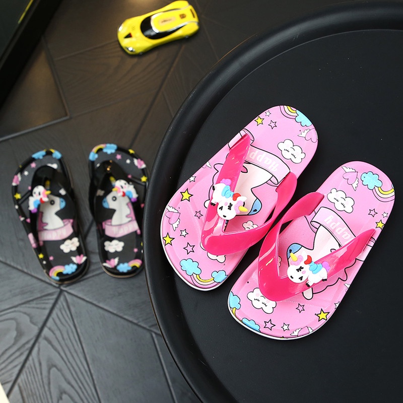 HappyOliver SANDAL JEPIT UNICORN Sandal Japit Anak Perempuan Bahan Karet Model Lucu 0-5 Tahun Import