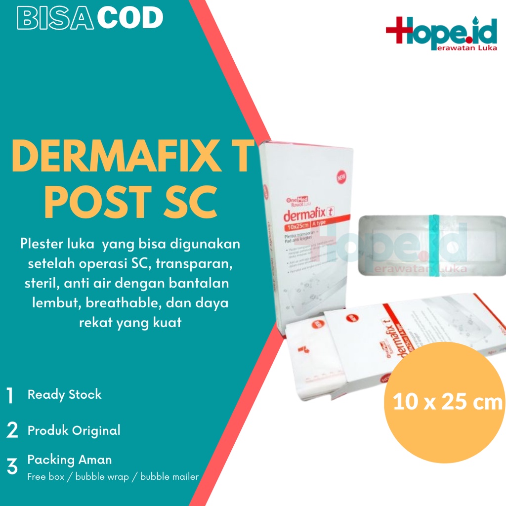 Plester Luka Tahan Air Post Operasi Caesar | Dermafix 10x25 cm