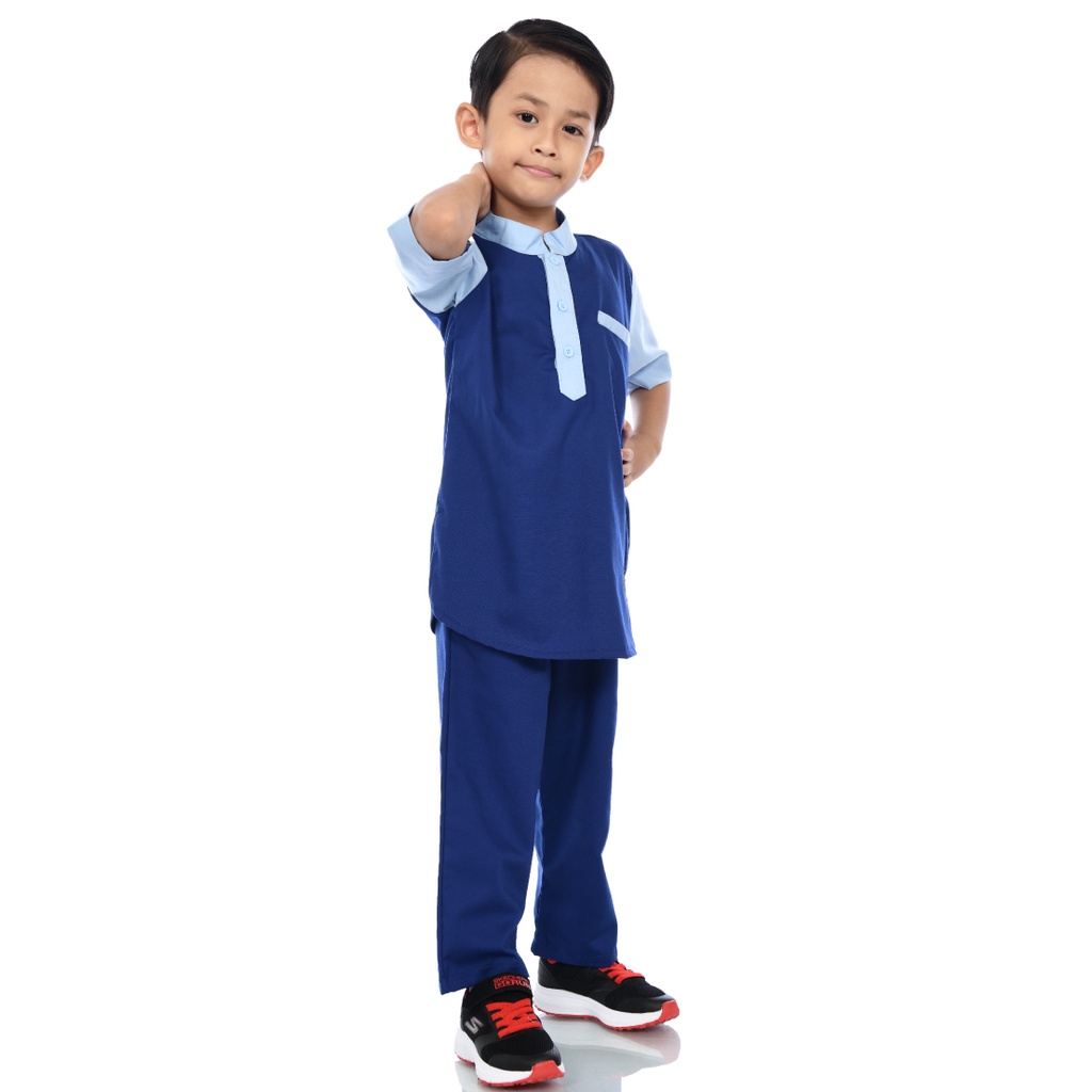 Baju Setelan Koko Anak Laki Laki Warna Biru | Yasta Fashion