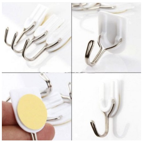 Gantungan Hook Kait Isi 6 Pcs Gantungan Tempel Dinding Kamar Mandi Dapur Sticky Hanger Wall