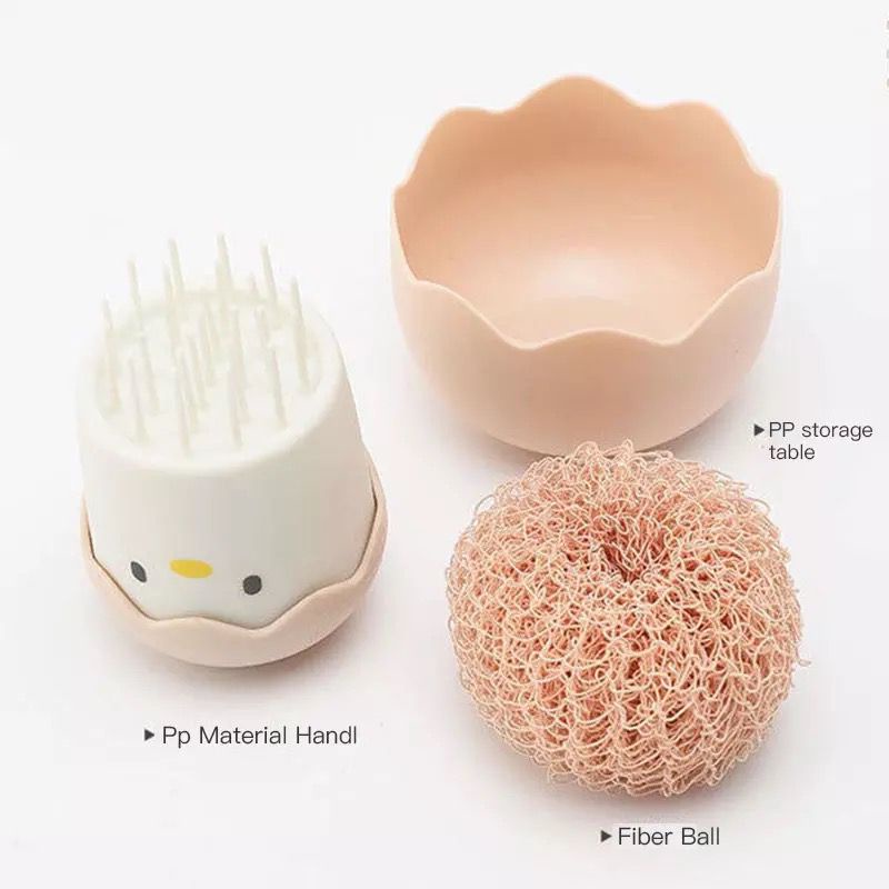 VS BG - Cleaning Ball Sikat Panci/ Kuas Pembersih Multifungsi Dengan Bentuk Telur Ayam Untuk Perlengkapan Dapur/Egg Brush