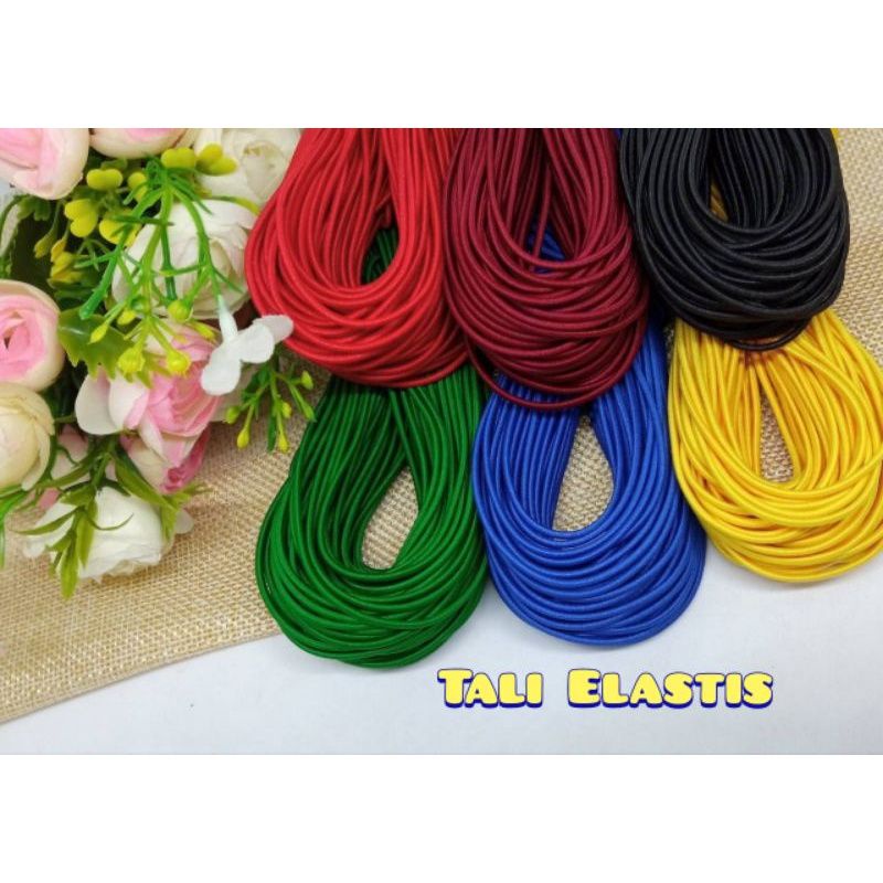 Tali Elastis 2mm Tali Warna Elastis Tali Karet Elastis Tali Karet Bulat Tali Karet Masker