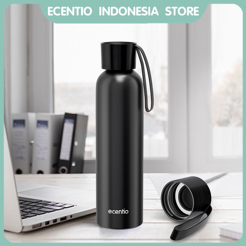 ecentio botol minum tumbler minum botol air aluminum portabel bottle anti tumpah bpa free sepeda