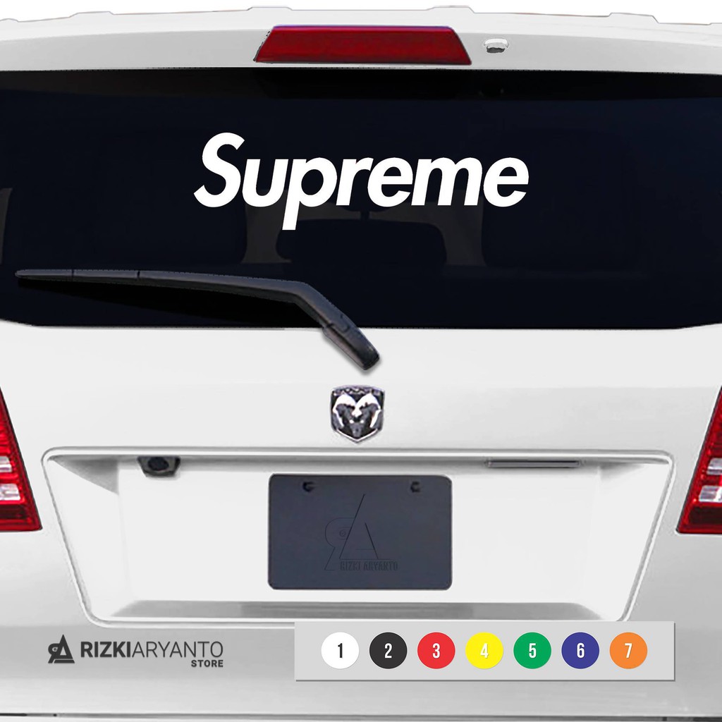 Stiker Kaca Mobil Supreme Sticker