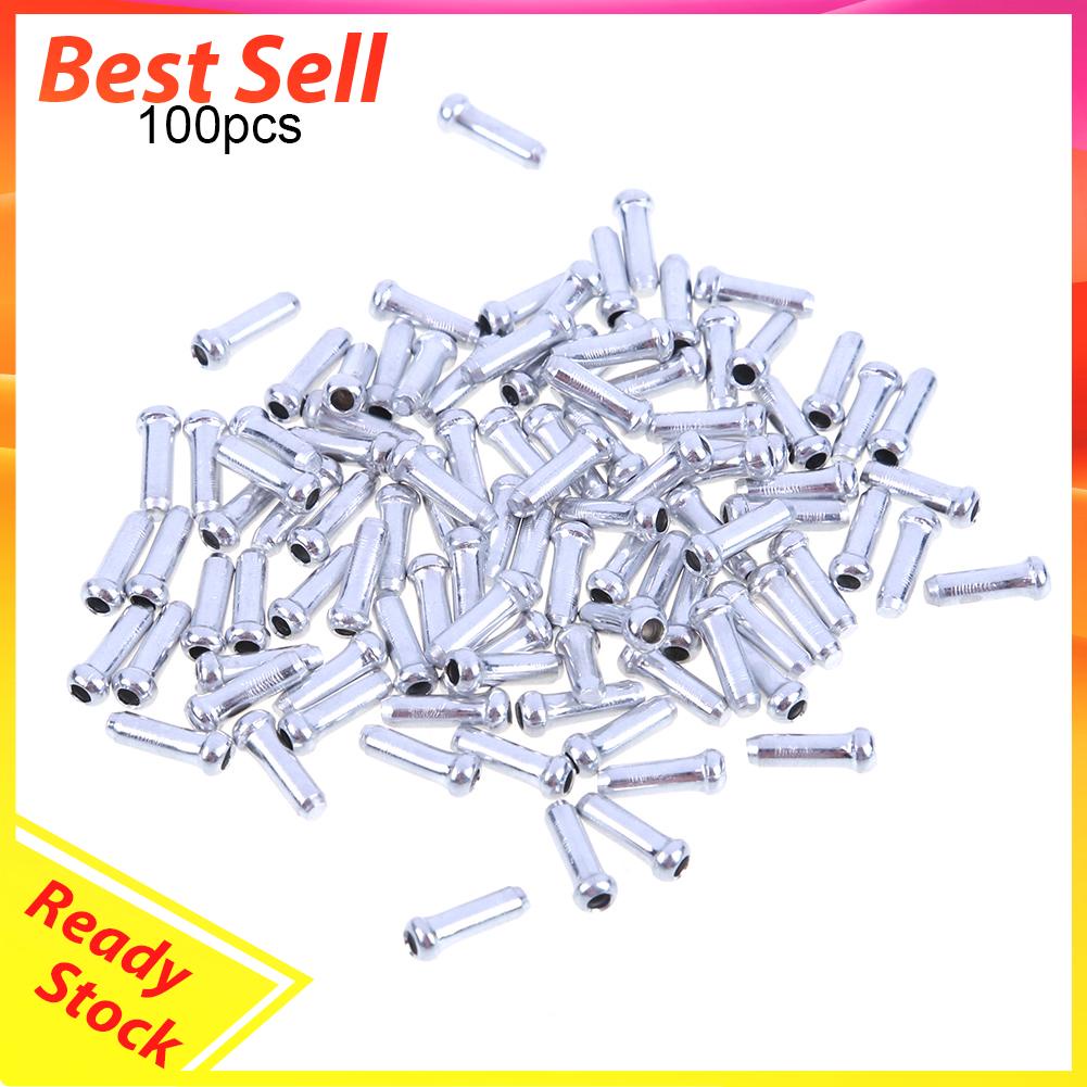 100pcs Tutup Ujung Kabel Rem Sepeda Bahan Aluminum