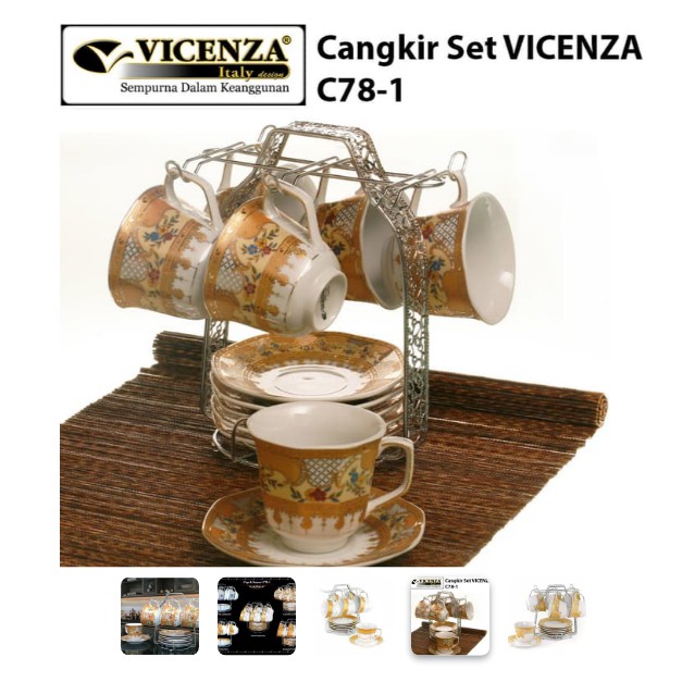 C78-1 Teaset 13pc Vicenza Cangkir &amp; Lepek 13pc ORIGINAL ASLI