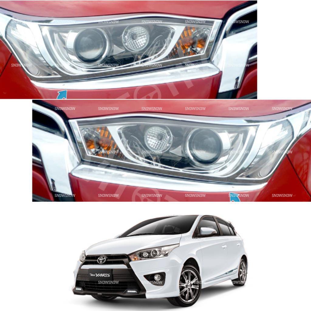 Alis Depan Garnish Grand All New Yaris 2014 2017 Head Lamp Trim Chrome