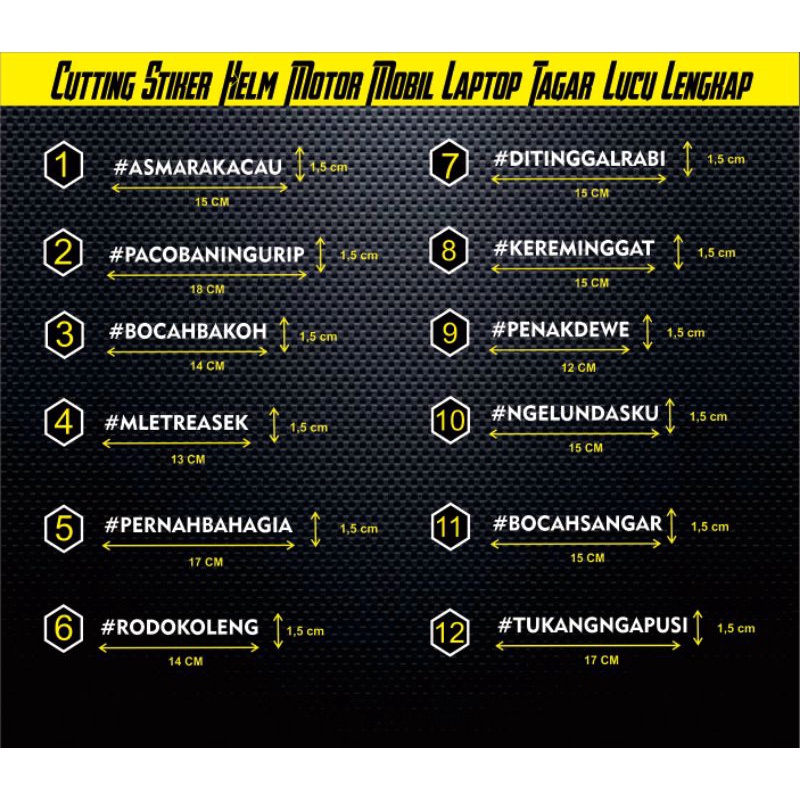 Cutting Stiker/Sticker Visor Helm/Motor Tagar Lucu #Asmarakacau #Ditinggalrabi #Pacobaningurip #Mlet