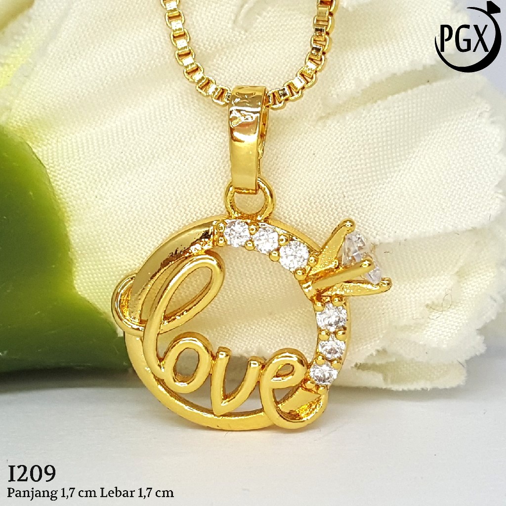 PGX Liontin Kalung Xuping Wanita Perhiasan Lapis Emas Aksesoris Fashion - I209