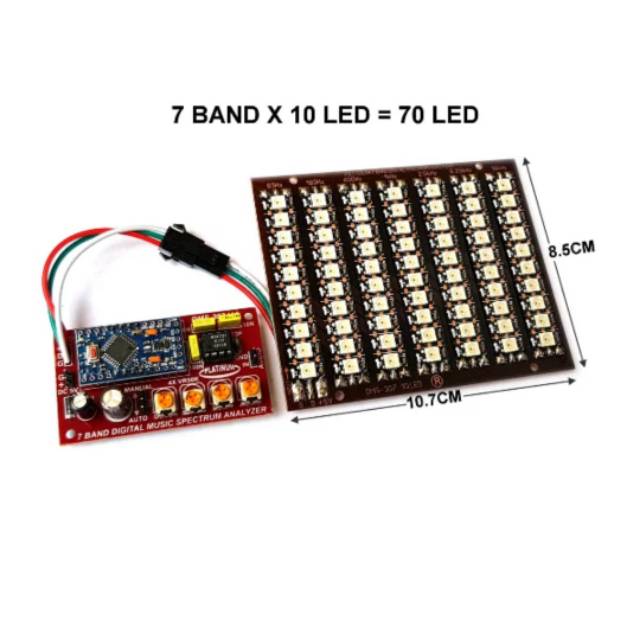 DIGITAL SPECTRUM ANALYZER 7 BAND 70 LED