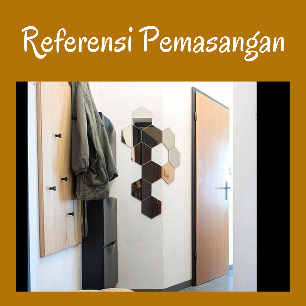 MINIMALY Cermin Hexagonal (cermin asli) 16x14 Cermin aesthetic Kaca Cermin Dinding Cermin tempel-6