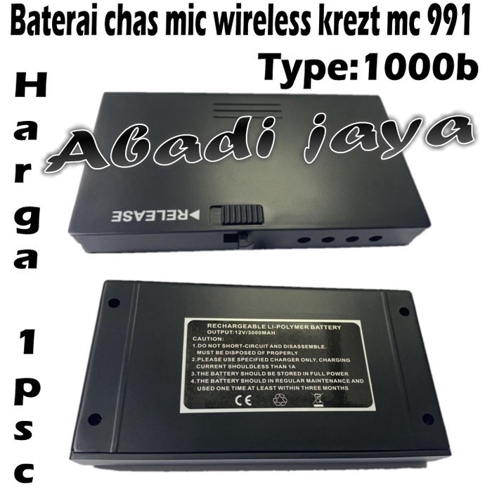 baterai mic krezt 1000b buat mic wireless krezt mc 991