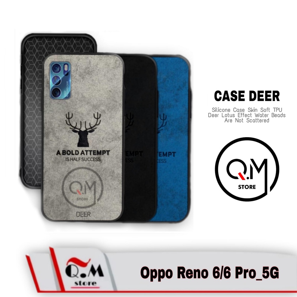 Promo Case Deer Oppo A17 / Reno 7 5G / Oppo A77S / RENO 6 / 6 Pro 5G / RENO 5 / 5F / RENO 4 / 4F Softcase DEER TPU Bermotif Rusa Jens High Quality